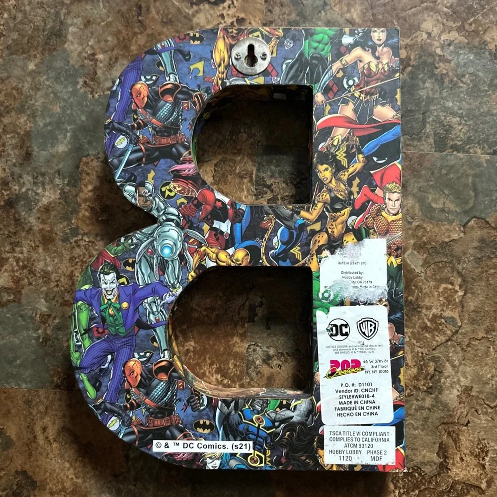 POP Creations DC Comics Justice League Letter B Wall Decor 8 X 10 in